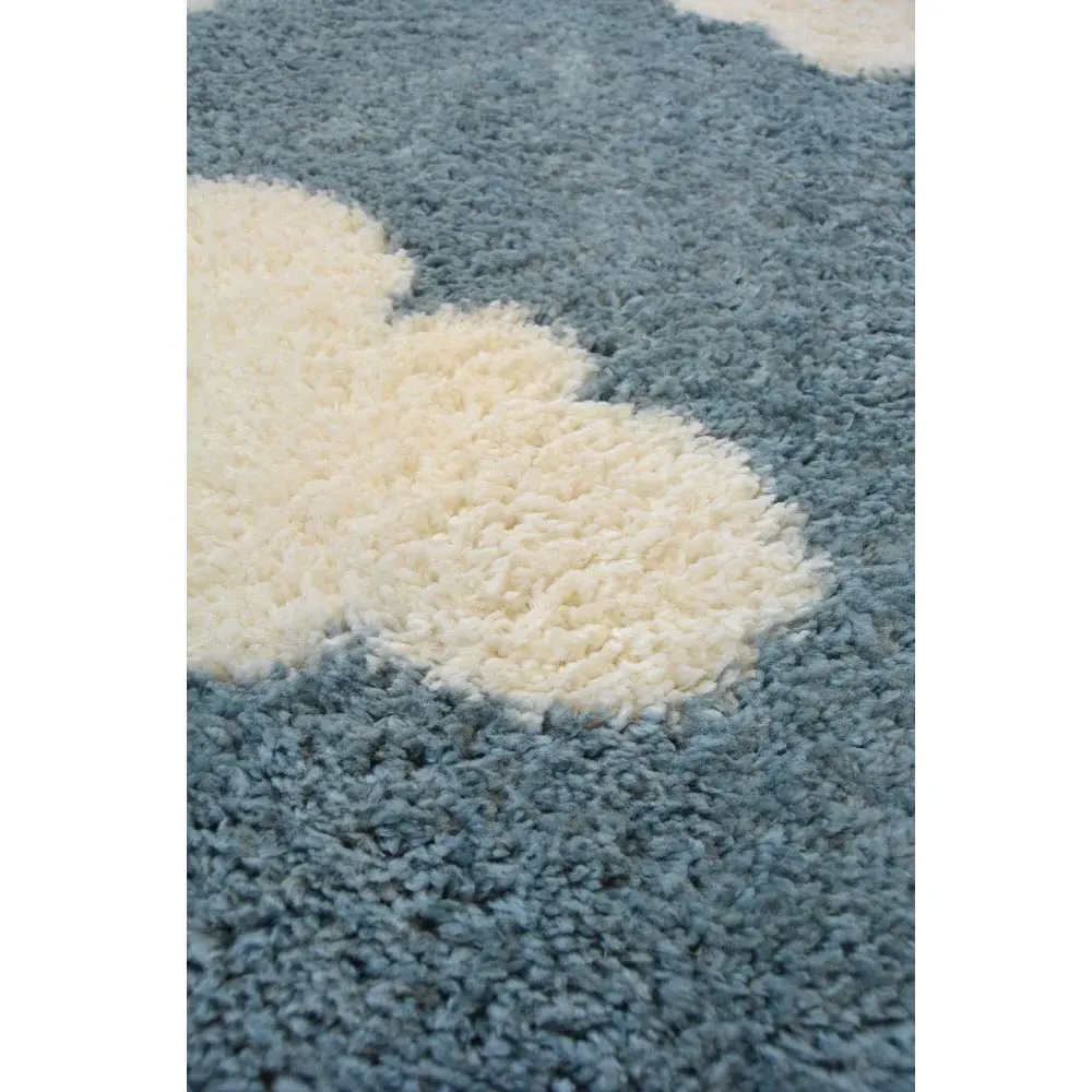 Snug Cloud Shaggy Rug - Blue, Polyester