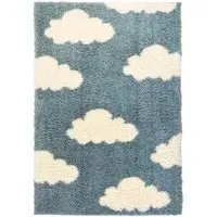 Snug Cloud Shaggy Rug - Blue, Polyester
