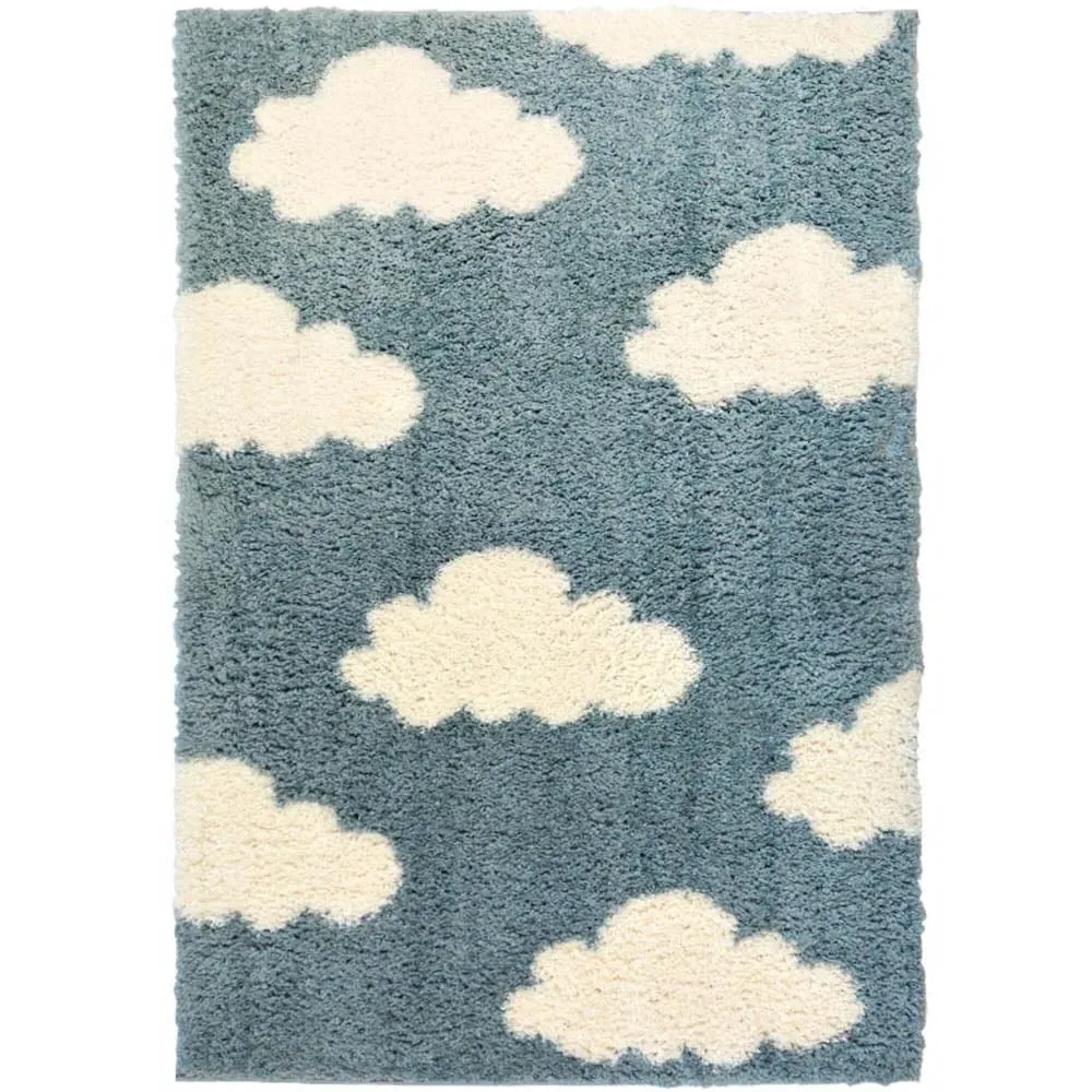Snug Cloud Shaggy Rug - Blue, Polyester