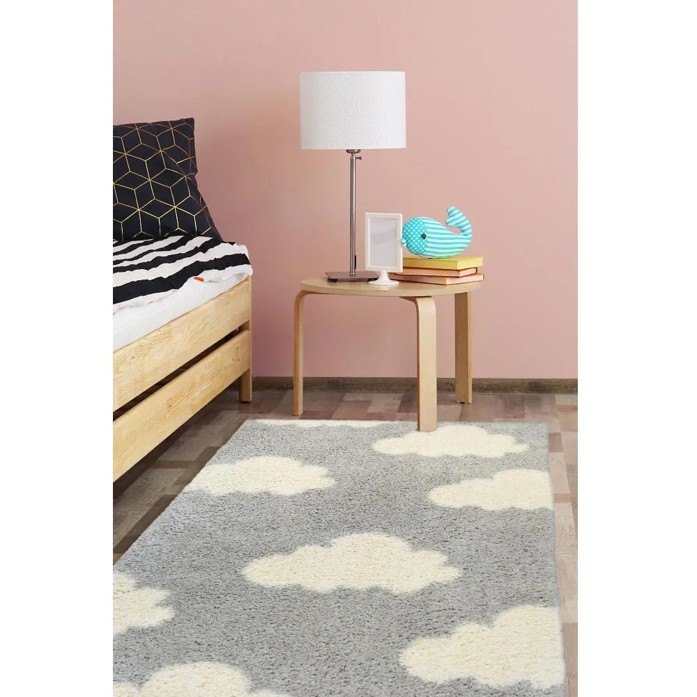 Snug Cloud Shaggy Rug - Grey, Polyester