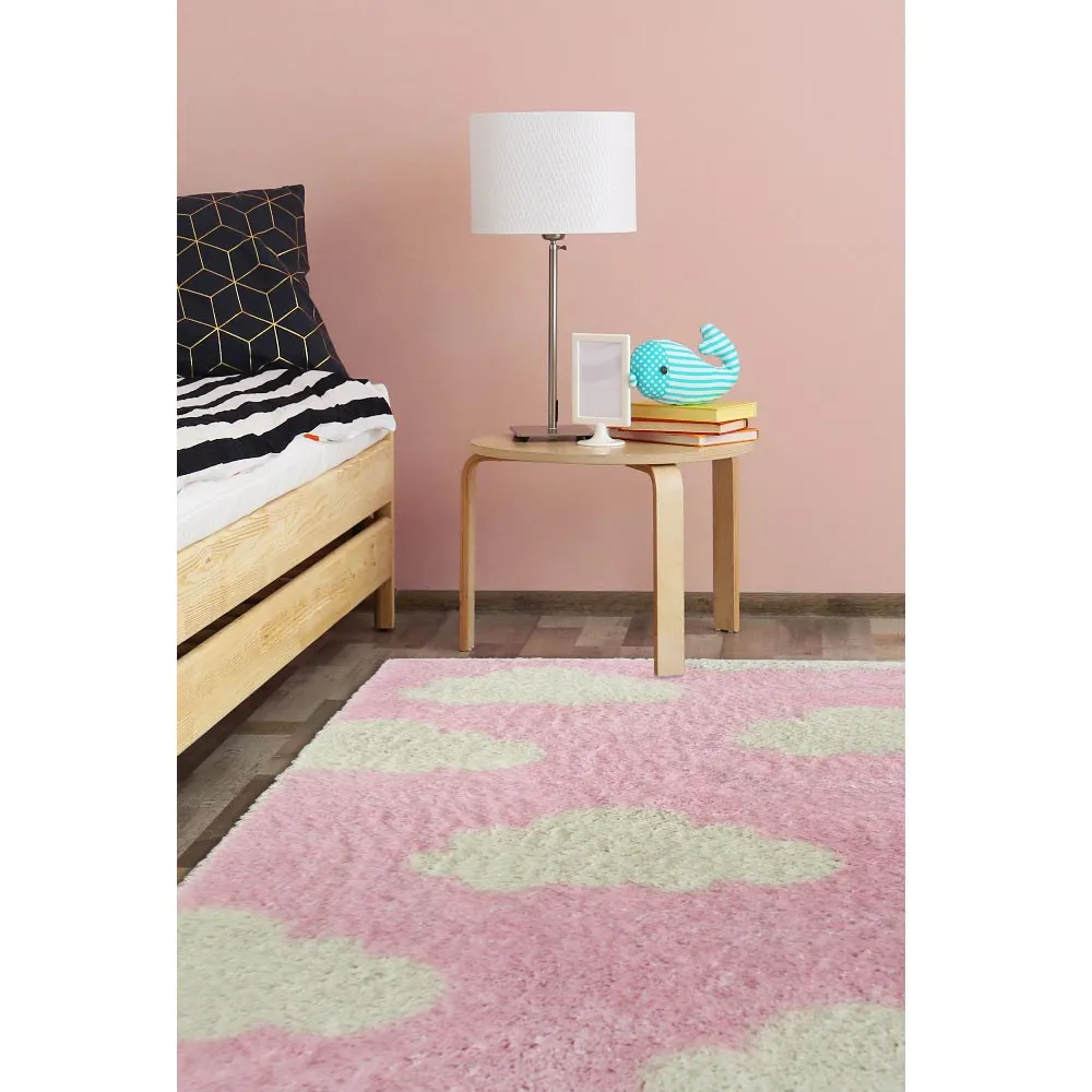 Snug Cloud Shaggy Rug - Pink, Polyester