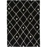 Snug Nomadic Shaggy Rug - Black, Polyester