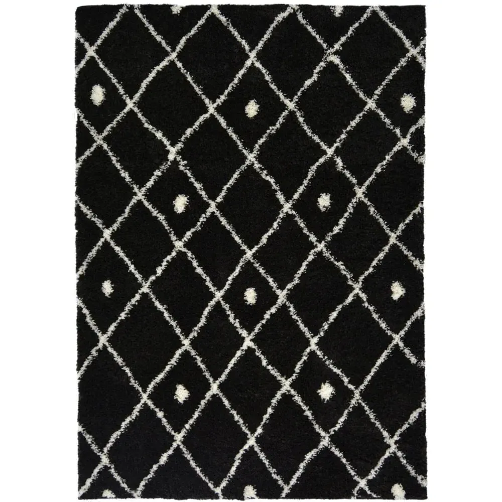 Snug Nomadic Shaggy Rug - Black, Polyester image