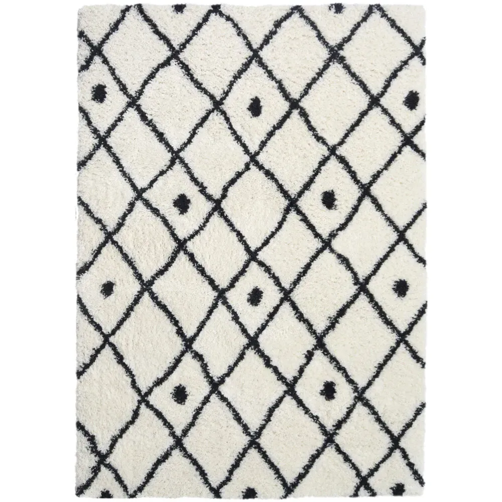 Snug Nomadic Shaggy Rug - White, Polyester