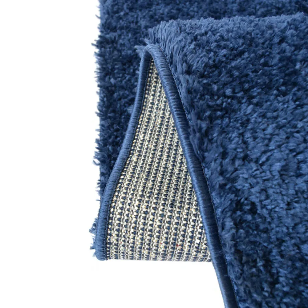 Snug Plain Shaggy Rug - Navy, Polyester