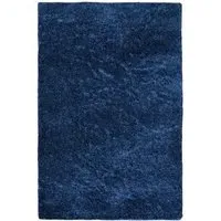 Snug Plain Shaggy Rug - Navy, Polyester