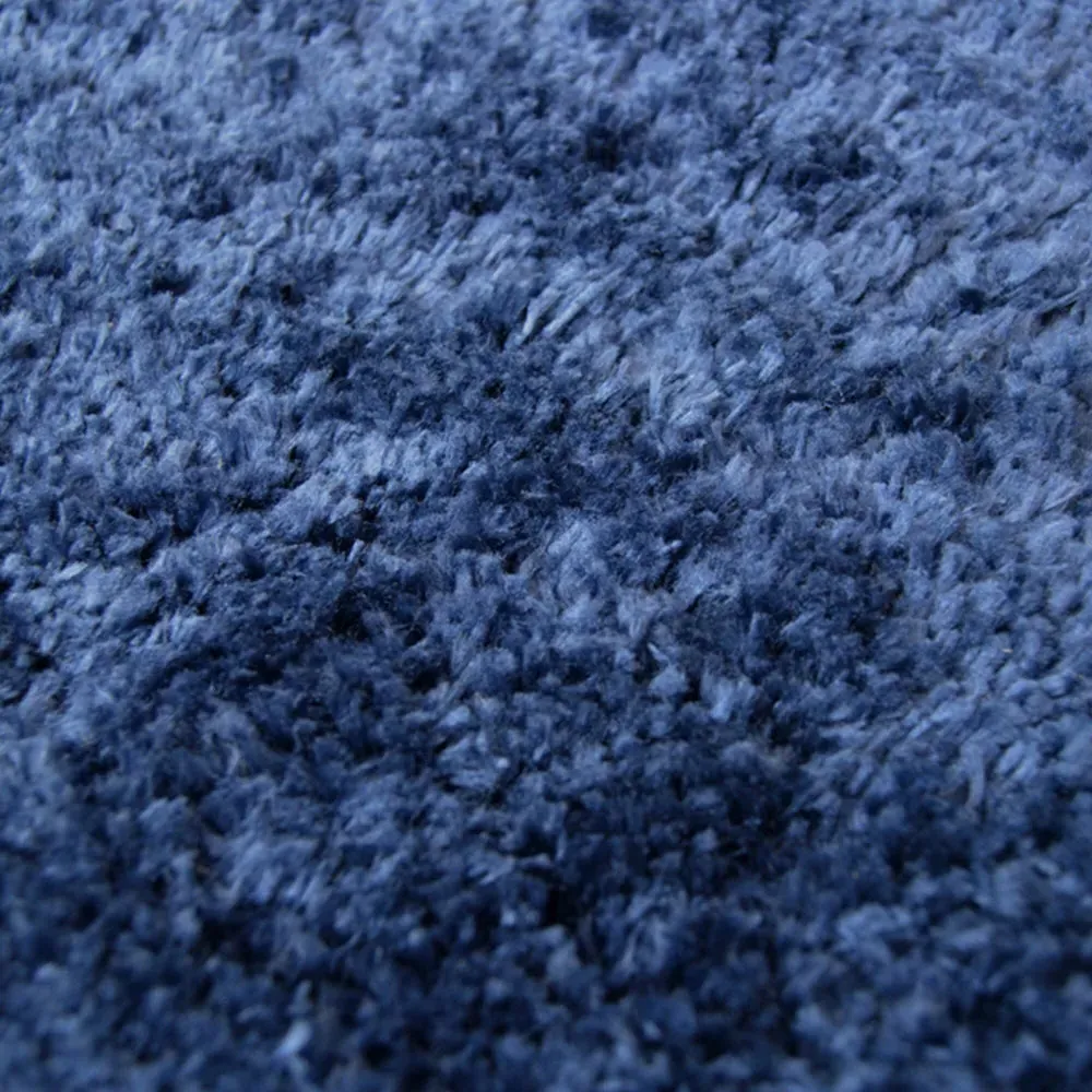 Snug Plain Shaggy Rug - Navy, Polyester
