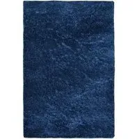 Snug Plain Shaggy Rug - Navy, Polyester