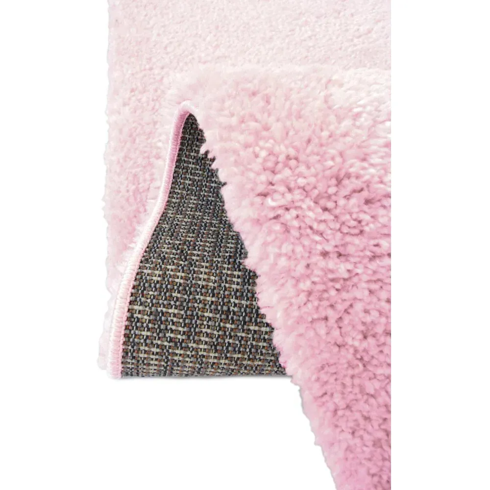 Snug Plain Shaggy Rug - Pink, Polyester