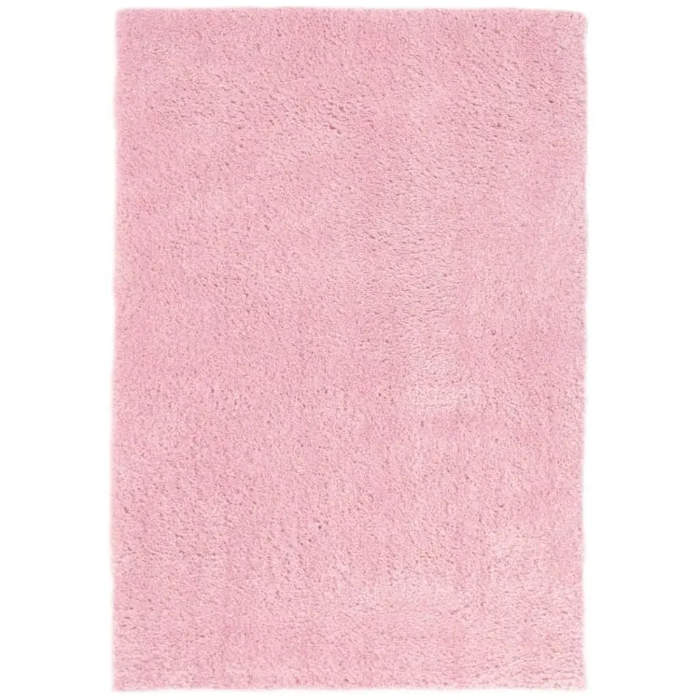 Snug Plain Shaggy Rug - Pink, Polyester