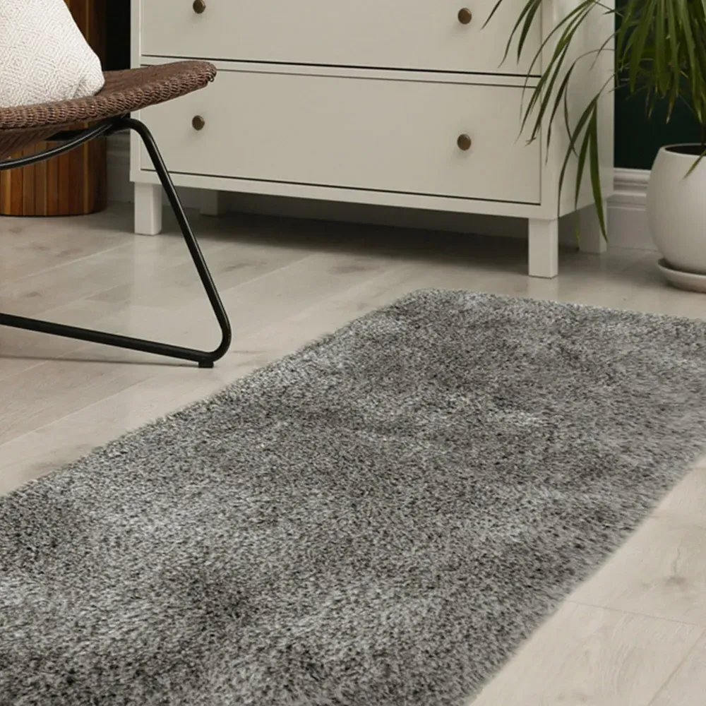 Soft Washable Rug 67 x 180cm - Grey, Polyester