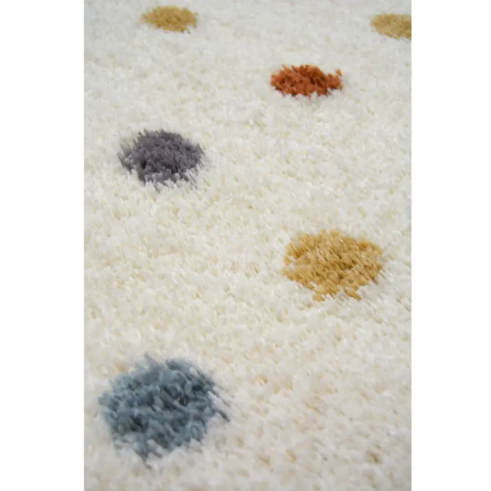 Spotty Shaggy Rug - Multi, Polyester