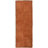 Terracotta Snug Plain Shaggy Rug - Orange, Polyester
