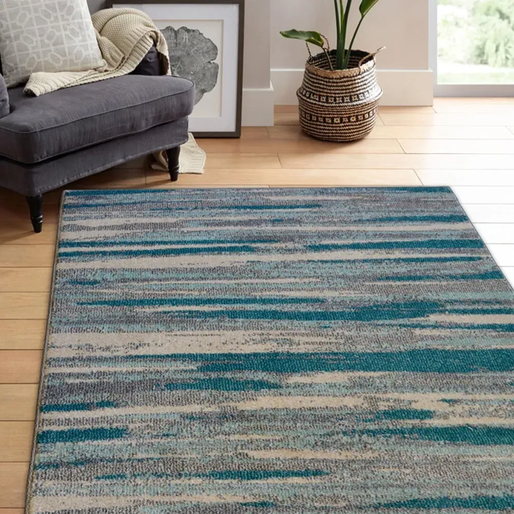 Villa Duck Egg Rug - Blue, Polypropylene