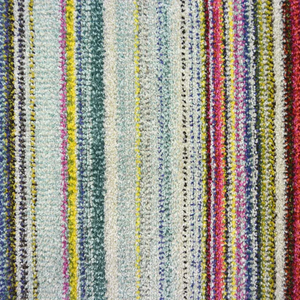 Villa Multicoloured Stripe Rug - Multi, Polypropylene