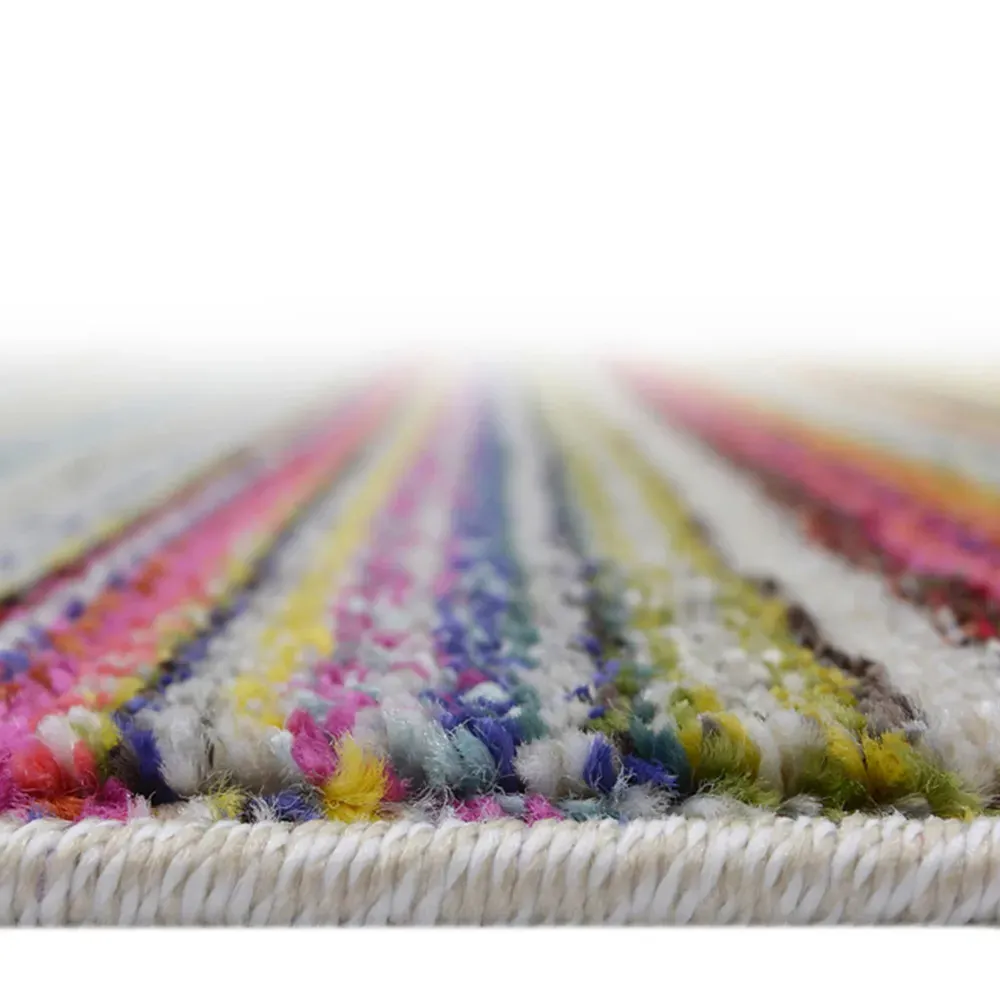 Villa Multicoloured Stripe Rug - Multi, Polypropylene