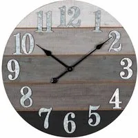 Round Wall Clock 60cm - Grey, Wood
