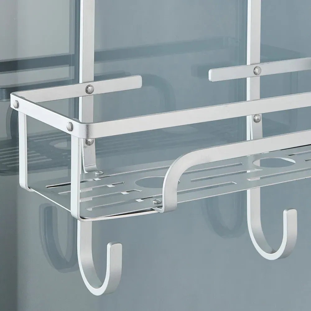 3-Tier Over Door Shower Caddy - Silver, Aluminium