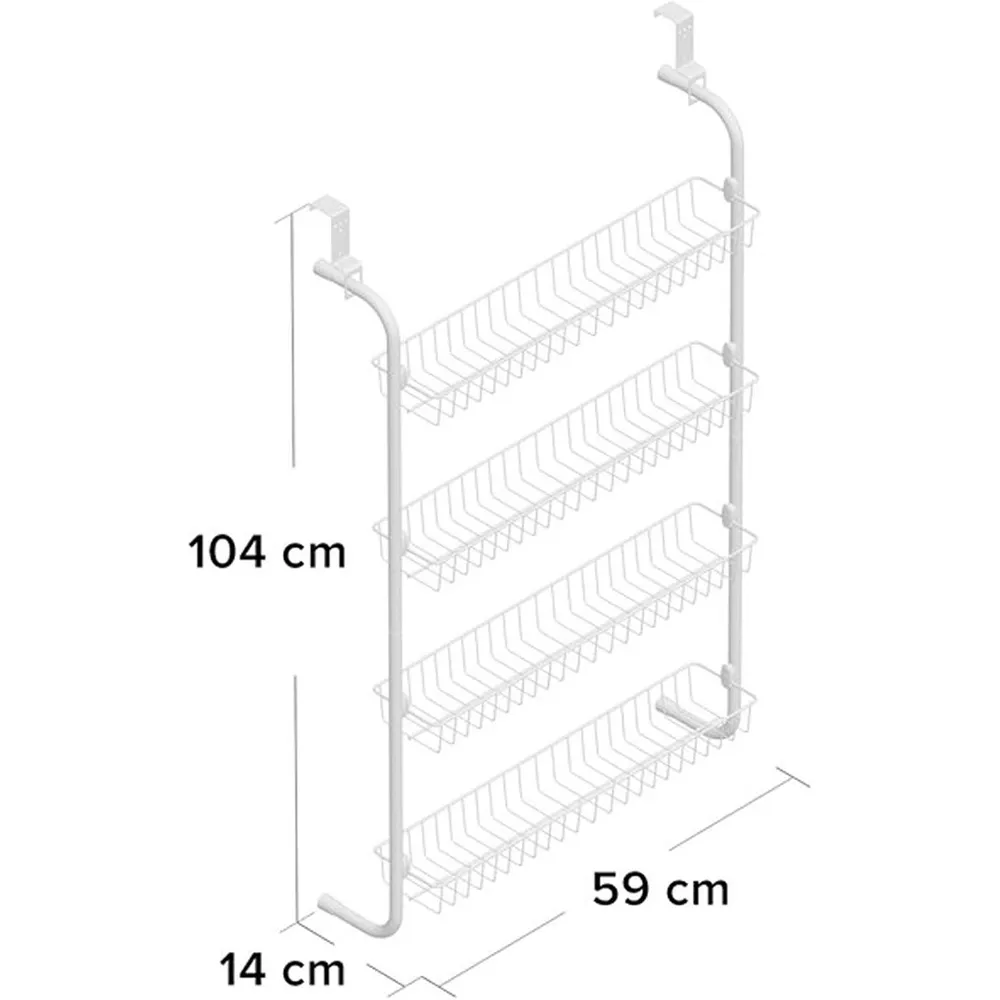 4 Tier Hanging Storage Rack - Silver