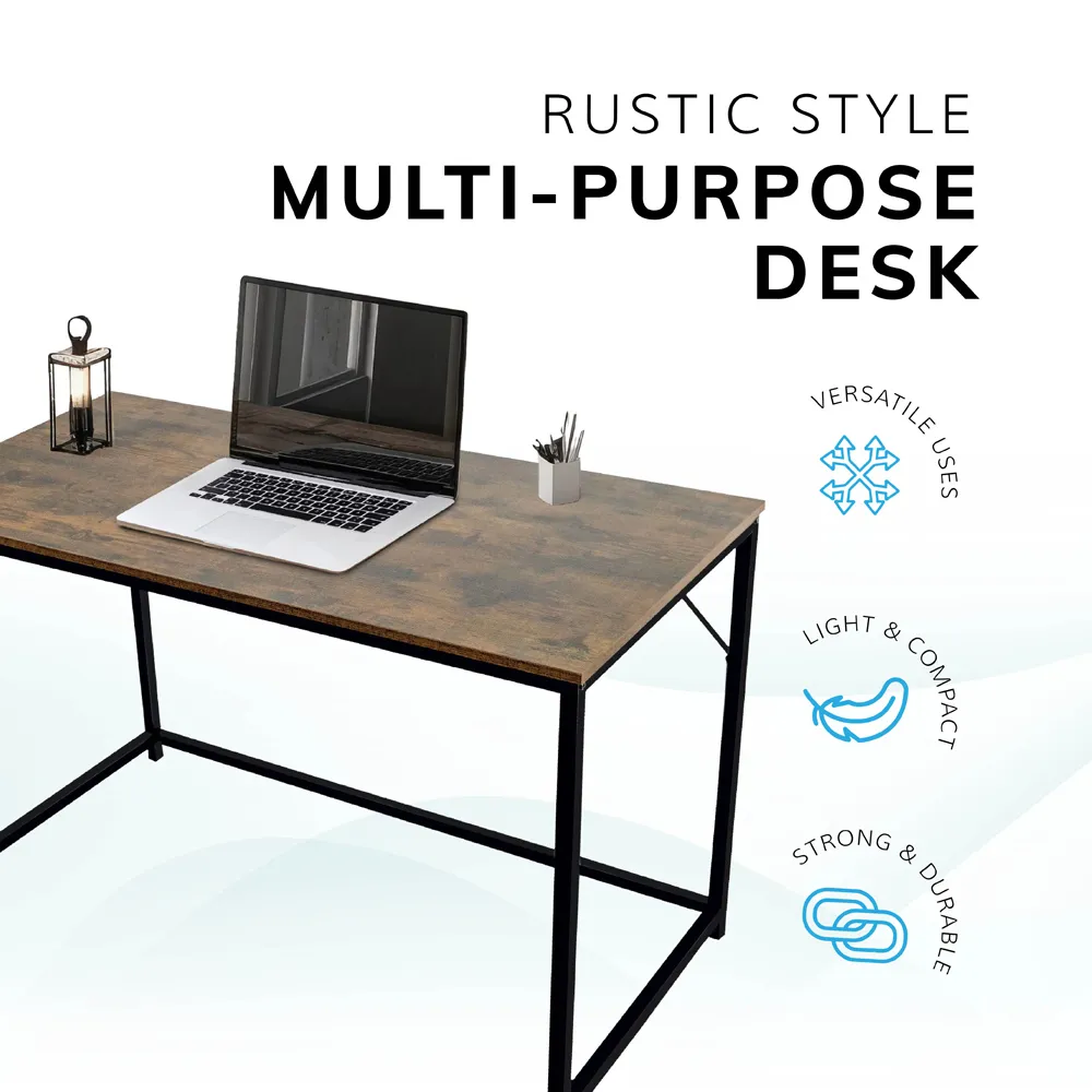 Computer Desk - Dark Brown, Metal