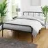 Double Bed Frame with Rounded Headboard - Black, Metal