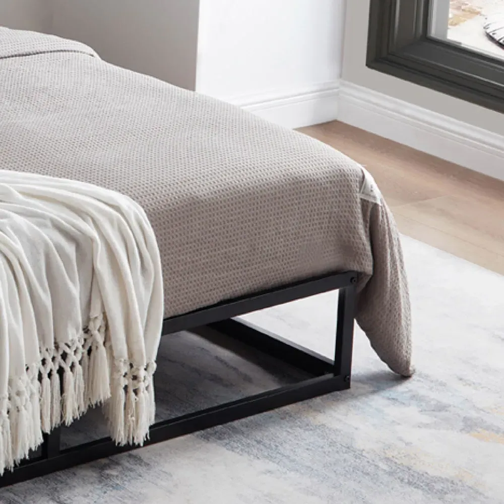 Double Platform Metal Bed Frame - Black