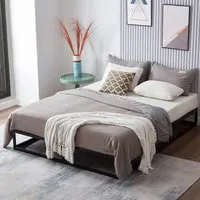 Double Platform Metal Bed Frame - Black