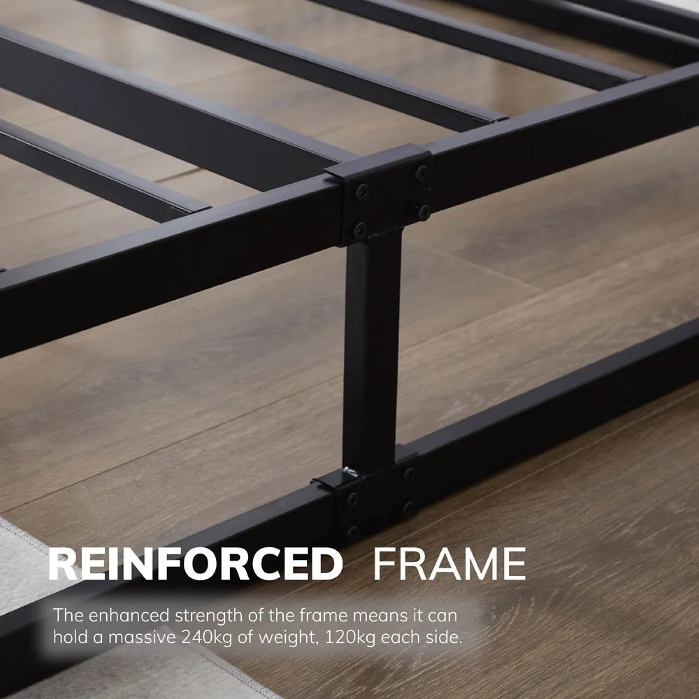 King Platform Metal Bed Frame - Black