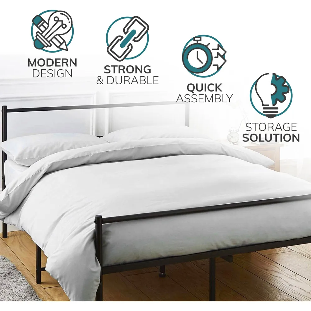 King Size Metal Bed Frame - Black