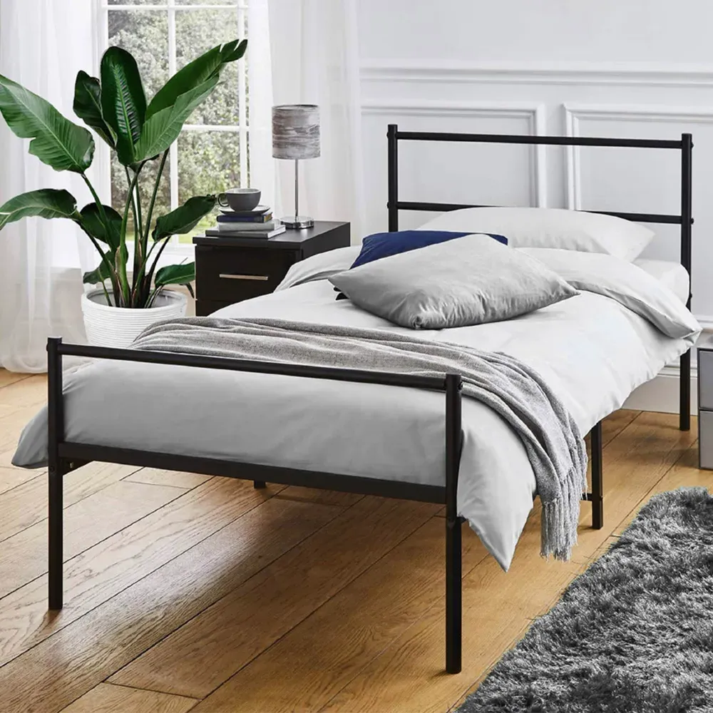 Single Bed Frame - Black, Metal image