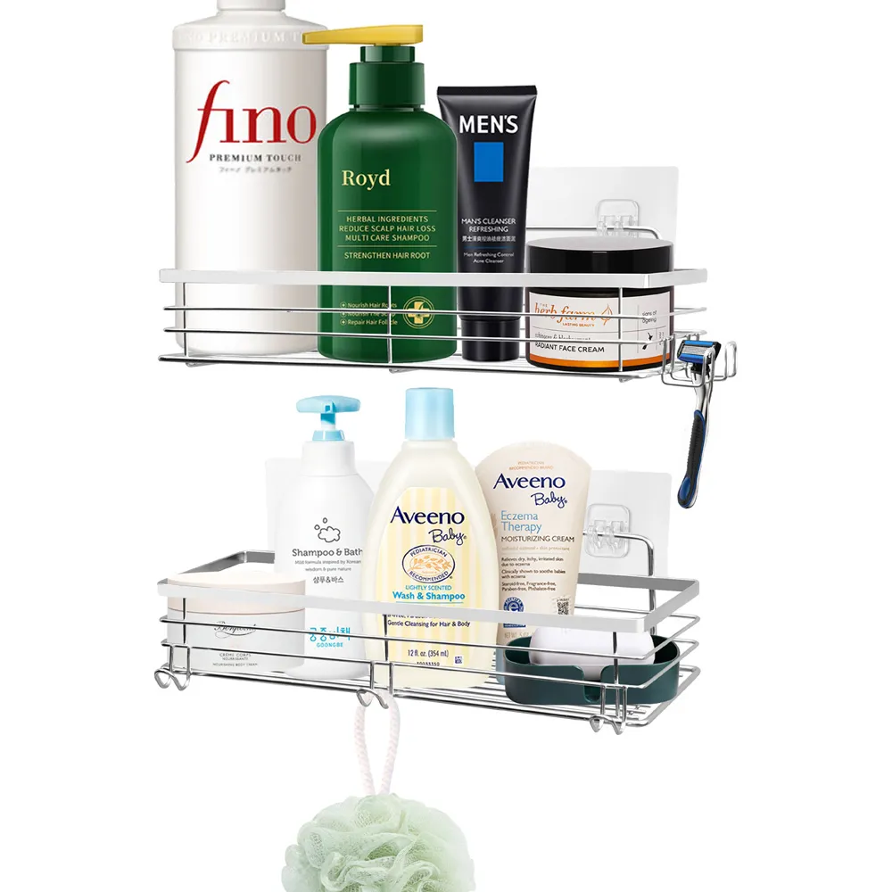 Steel Shower Caddy Pack of 2 - Silver