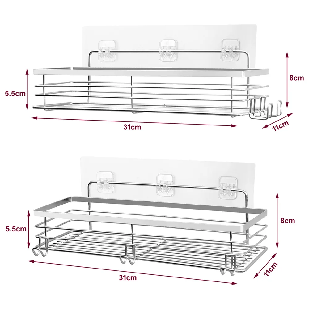 Steel Shower Caddy Pack of 2 - Silver