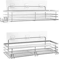 Steel Shower Caddy Pack of 2 - Silver