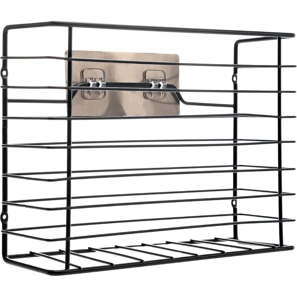 Wall Mounted Kitchen Storage Basket - Black