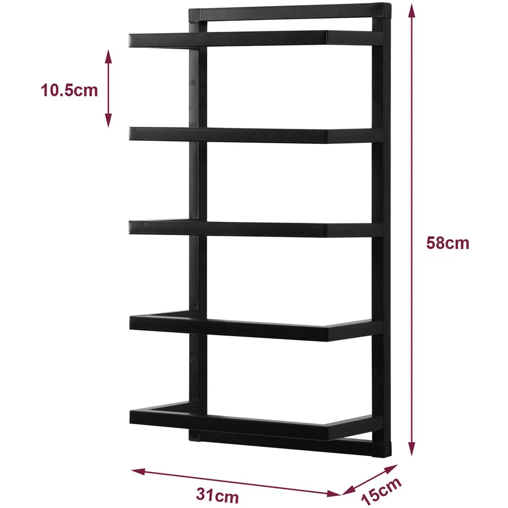 Wall Mounted Towel Holder - Black