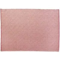 Coral Pink Woven Diamond Rug - Pink