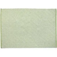 Green Woven Diamond Rug - Green, Recycled Material