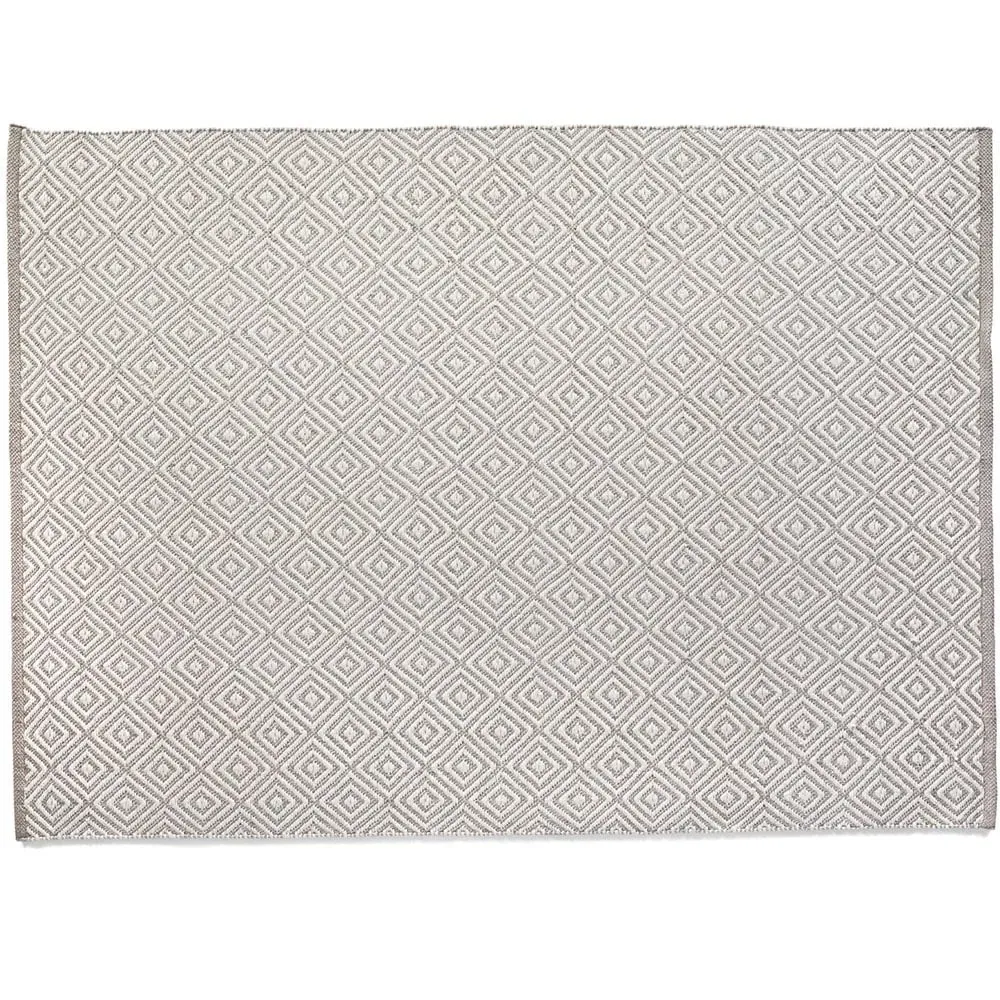 Natural Woven Diamond Rug - Cream