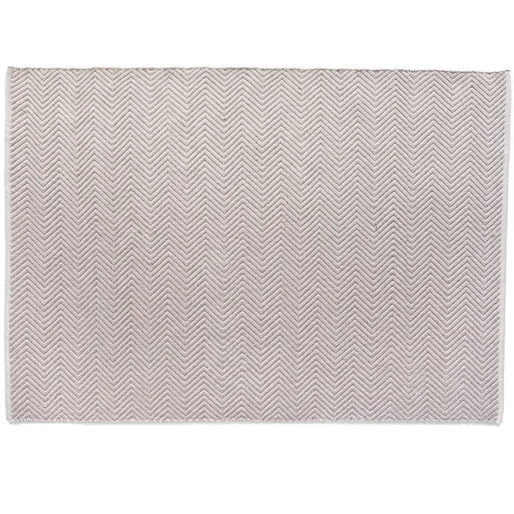 Natural Woven Herringbone Rug - Cream