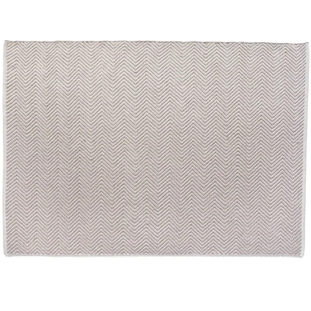 Natural Woven Herringbone Rug - Cream