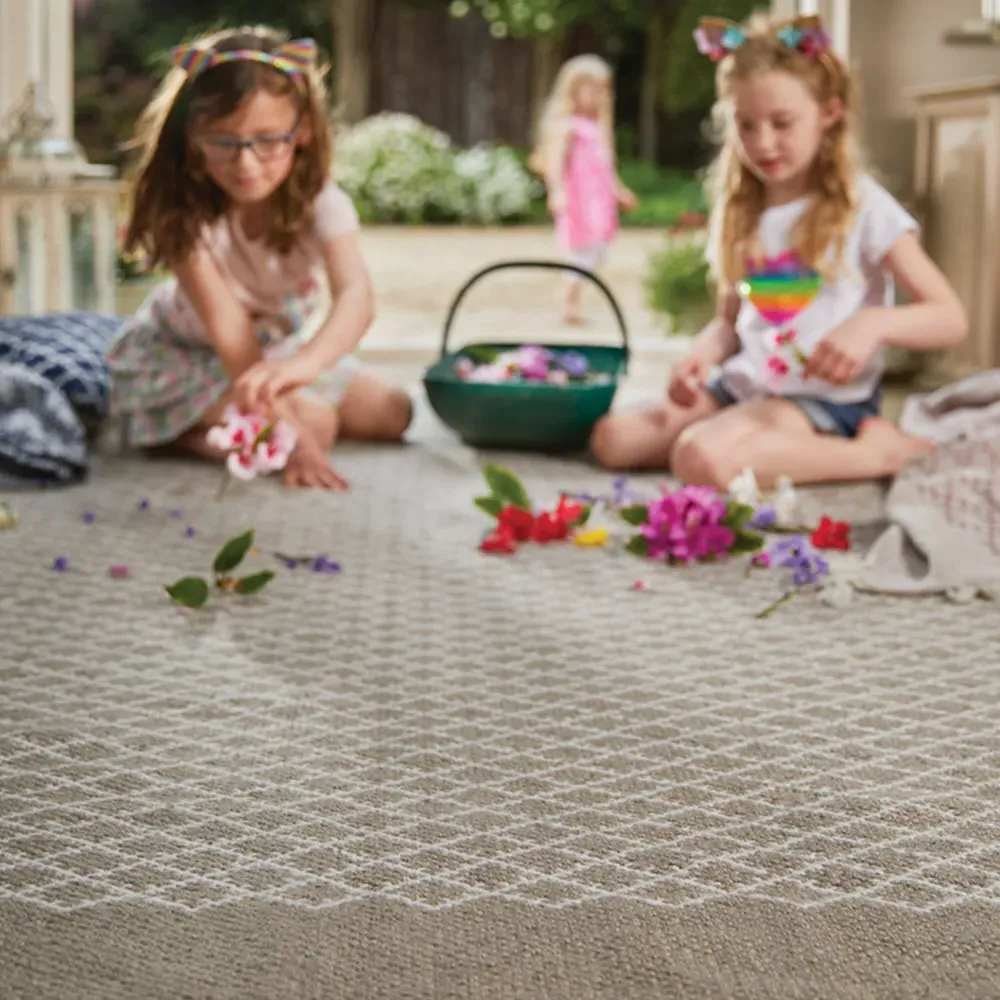 Natural Woven Trellis Rug - Cream