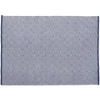Navy Woven Diamond Rug - Blue