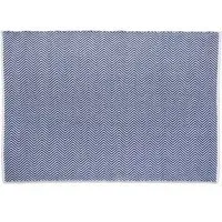 Navy Woven Herringbone Rug - Blue