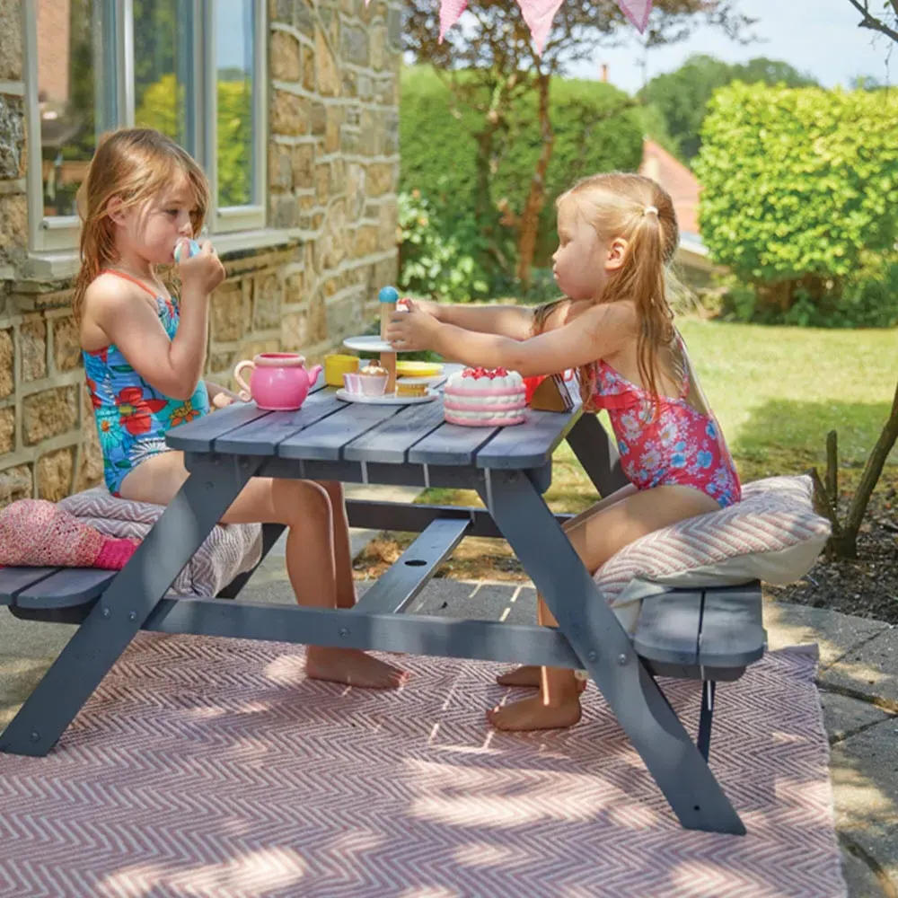 Rose Woven Herringbone Rug - Pink