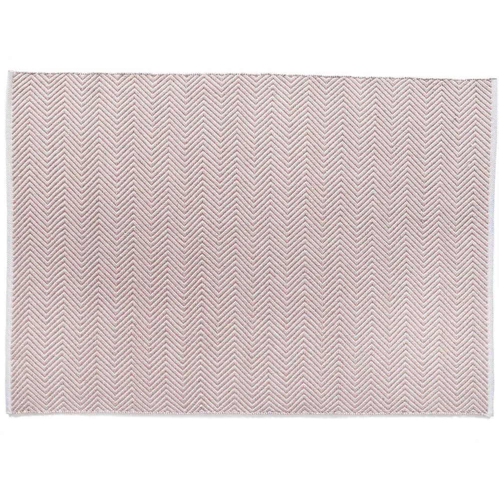 Rose Woven Herringbone Rug - Pink image