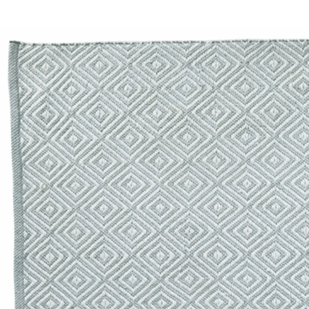 Sky Grey Woven Diamond Rug - Grey