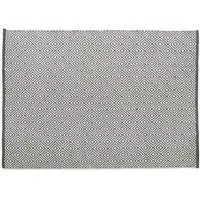 Warm Grey Woven Diamond Rug - Grey