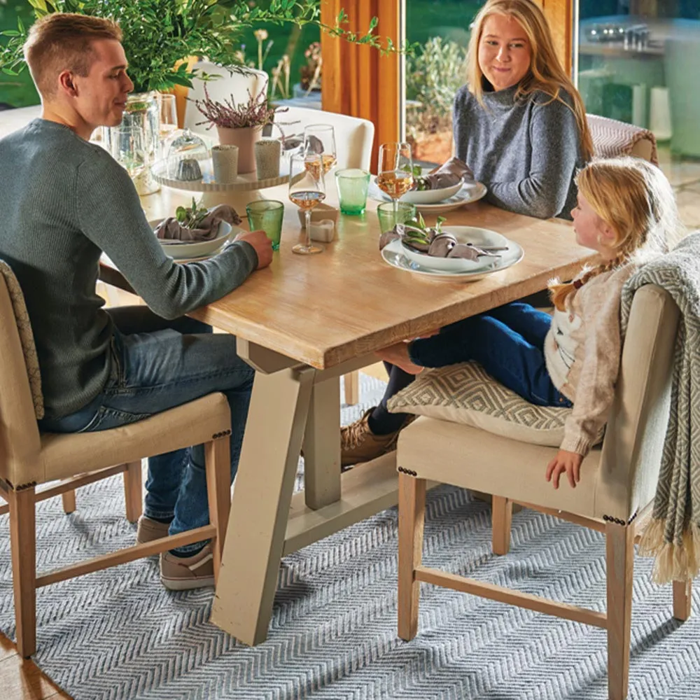 Woven Herringbone Rug - Blue