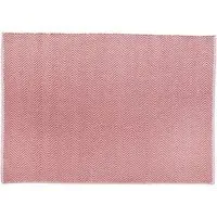 Woven Herringbone Rug - Coral Pink