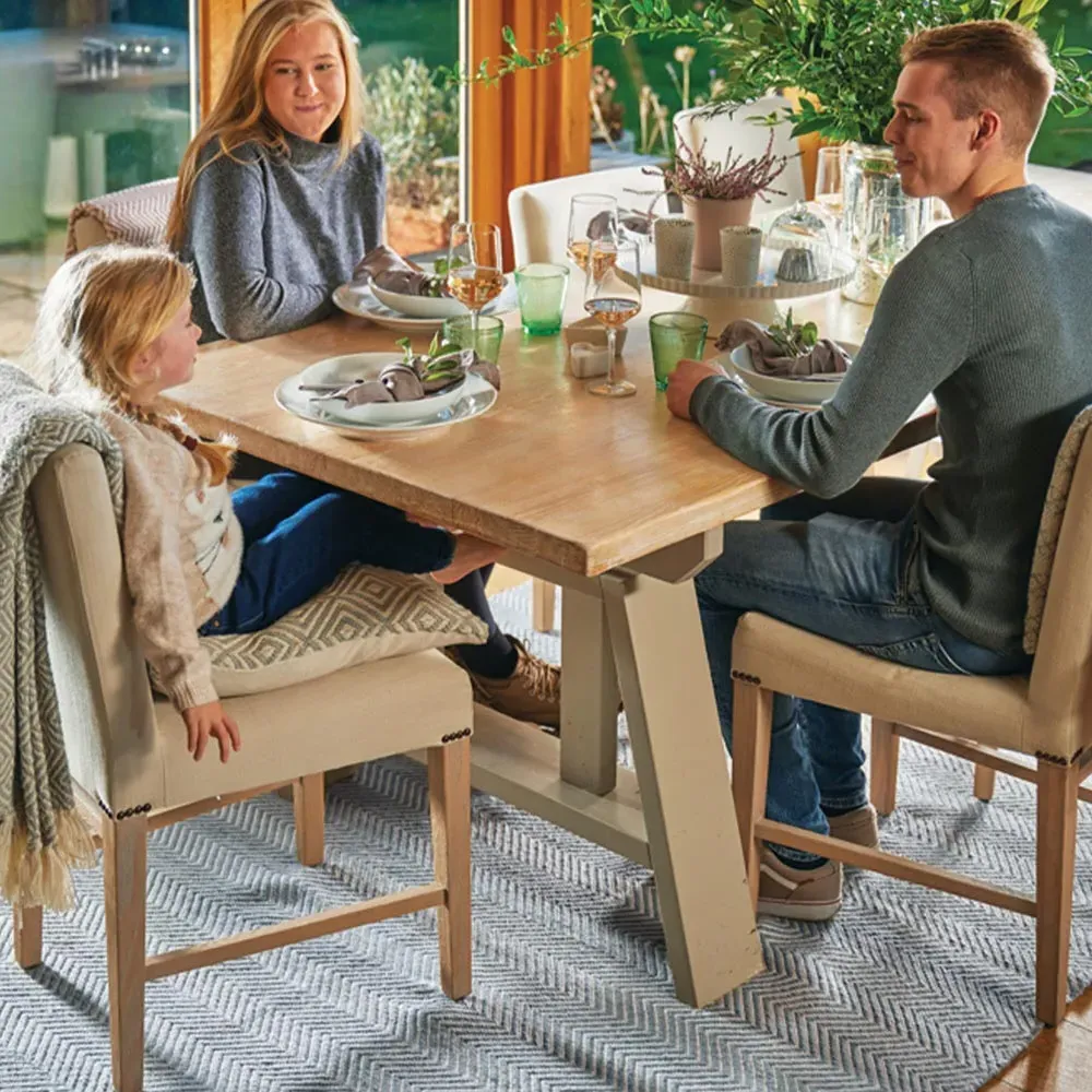 Woven Herringbone Rug - Denim Blue